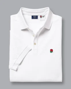 Store Charles Tyrwhitt England Rugby Pique Polo - White