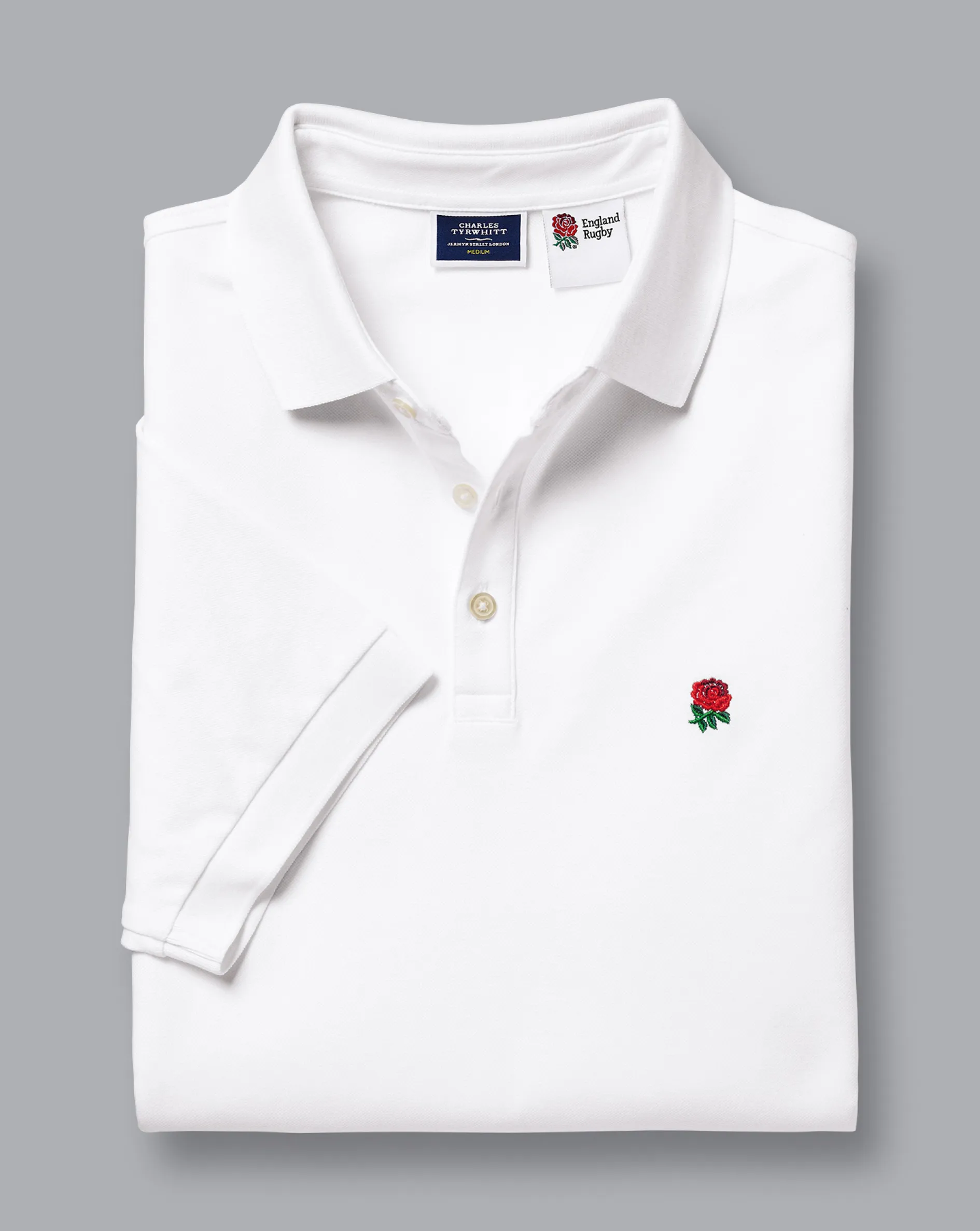 Store Charles Tyrwhitt England Rugby Pique Polo - White