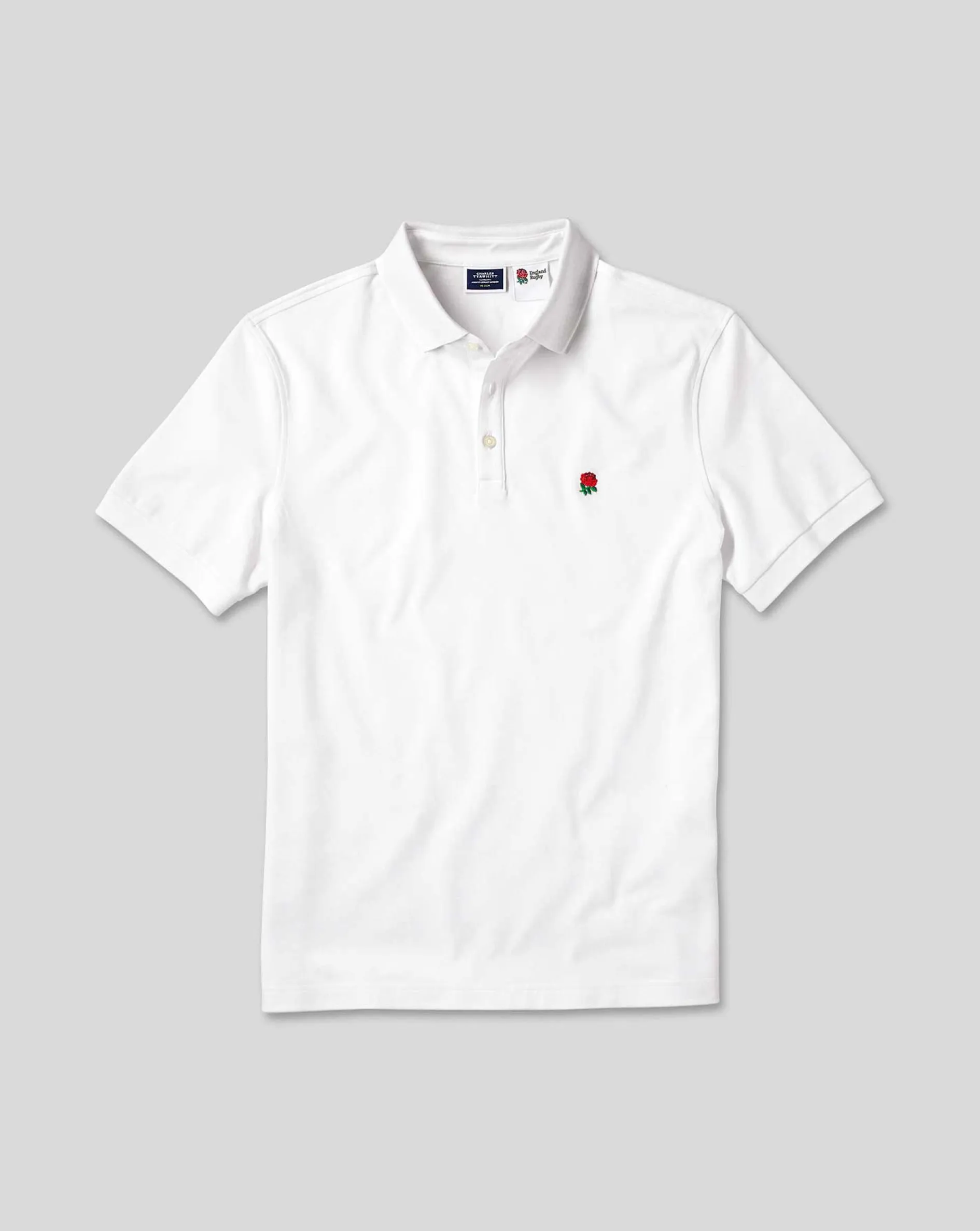 Store Charles Tyrwhitt England Rugby Pique Polo - White