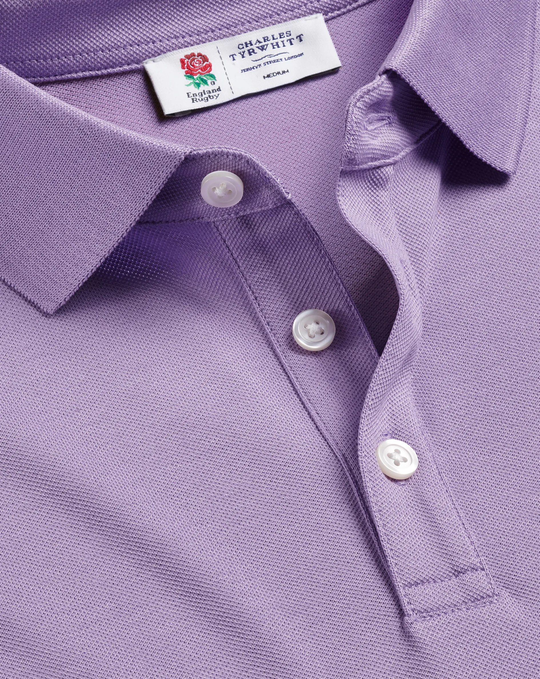 Store Charles Tyrwhitt England Rugby Pique Polo - Lilac Purple