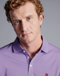 Store Charles Tyrwhitt England Rugby Pique Polo - Lilac Purple