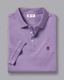 Store Charles Tyrwhitt England Rugby Pique Polo - Lilac Purple