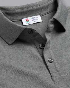 Fashion Charles Tyrwhitt England Rugby Pique Polo - Grey Marl