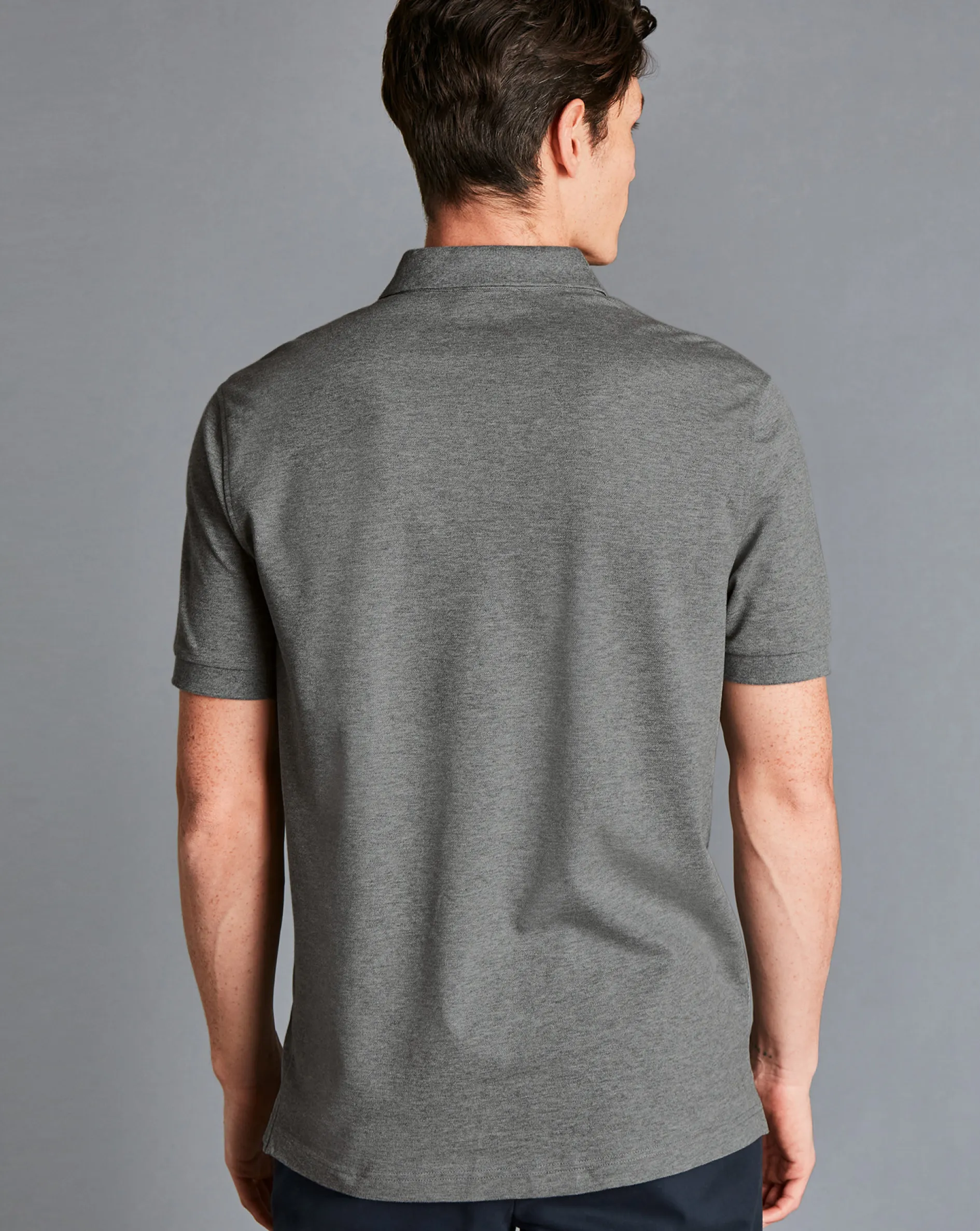 Fashion Charles Tyrwhitt England Rugby Pique Polo - Grey Marl