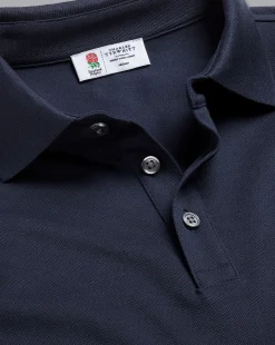 Store Charles Tyrwhitt England Rugby Red Rose Pique Polo - Navy