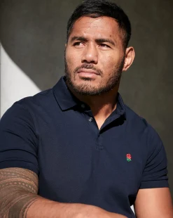 Store Charles Tyrwhitt England Rugby Red Rose Pique Polo - Navy