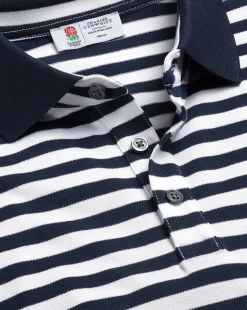 Hot Charles Tyrwhitt England Rugby Stripe Pique Polo - Navy & White Navy and White