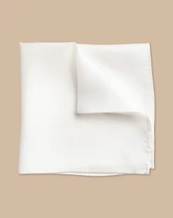 Sale Charles Tyrwhitt Evening Silk Pocket Square - White