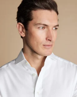 Store Charles Tyrwhitt Extreme Spread Collar Non-Iron Twill Shirt - White