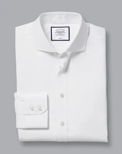 Store Charles Tyrwhitt Extreme Spread Collar Non-Iron Twill Shirt - White