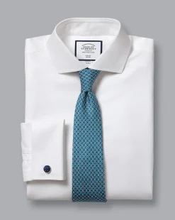 Store Charles Tyrwhitt Extreme Spread Collar Non-Iron Twill Shirt - White