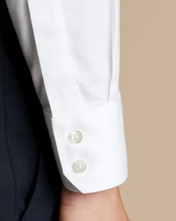 Store Charles Tyrwhitt Extreme Spread Collar Non-Iron Twill Shirt - White