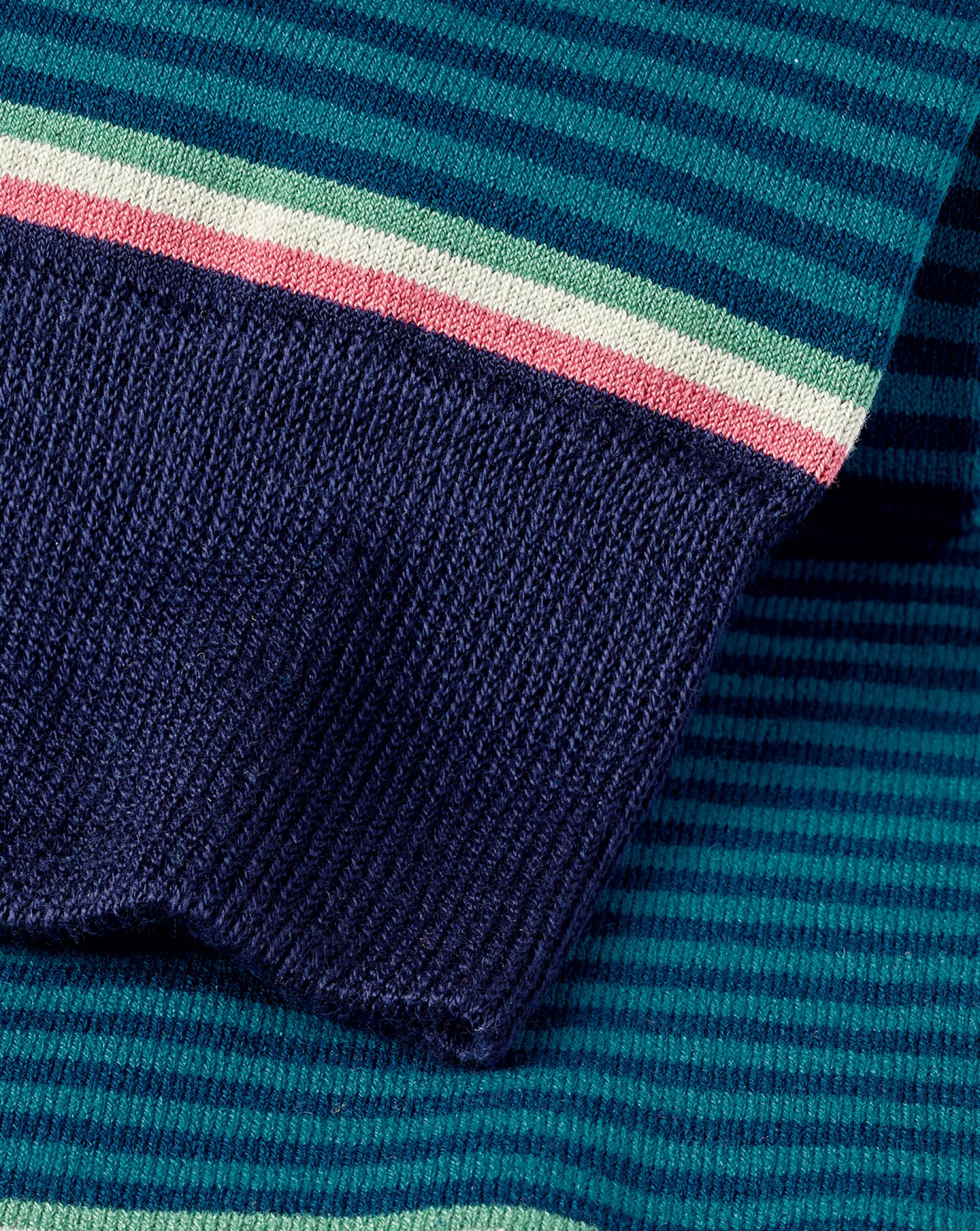Clearance Charles Tyrwhitt Fine Stripe Socks - Teal Green & Navy