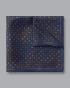Cheap Charles Tyrwhitt Geo Print Silk Pocket Square - Navy