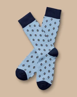 Store Charles Tyrwhitt Geo Socks - Blue Sky