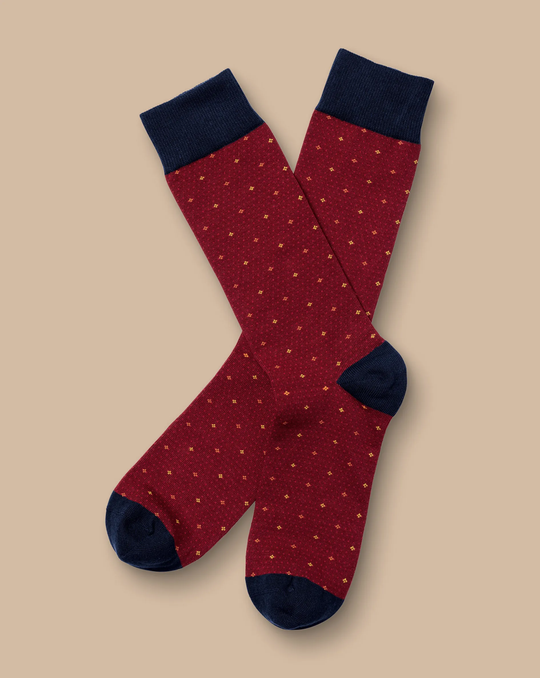 Sale Charles Tyrwhitt Geo Spot Socks - Dark Red