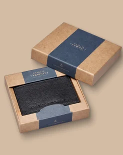 New Charles Tyrwhitt Grain Leather Cardholder - Black