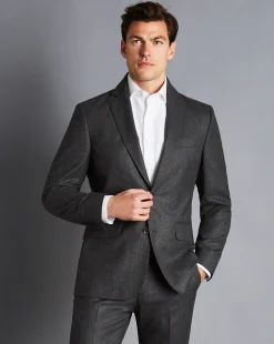 Best Charles Tyrwhitt Italian Flannel Suit Jacket Grey