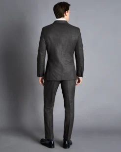 Best Charles Tyrwhitt Italian Flannel Suit Jacket Grey