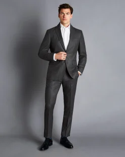 Best Charles Tyrwhitt Italian Flannel Suit Jacket Grey