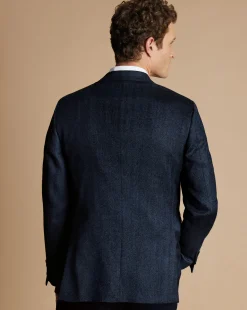 Sale Charles Tyrwhitt Herringbone Wool Texture Jacket - Denim Blue