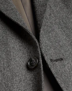 Best Sale Charles Tyrwhitt Herringbone Wool Texture Jacket - Dark Grey