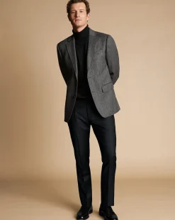Best Sale Charles Tyrwhitt Herringbone Wool Texture Jacket - Dark Grey