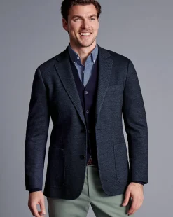 Online Charles Tyrwhitt Italian Jersey Jacket - Denim Blue