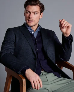 Online Charles Tyrwhitt Italian Jersey Jacket - Denim Blue