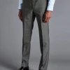 Cheap Charles Tyrwhitt Italian Luxury Prince of Wales Check Suit Pants - Grey