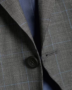 Best Charles Tyrwhitt Italian Luxury Prince of Wales Check Suit Jacket - Grey