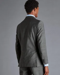 Best Charles Tyrwhitt Italian Luxury Prince of Wales Check Suit Jacket - Grey
