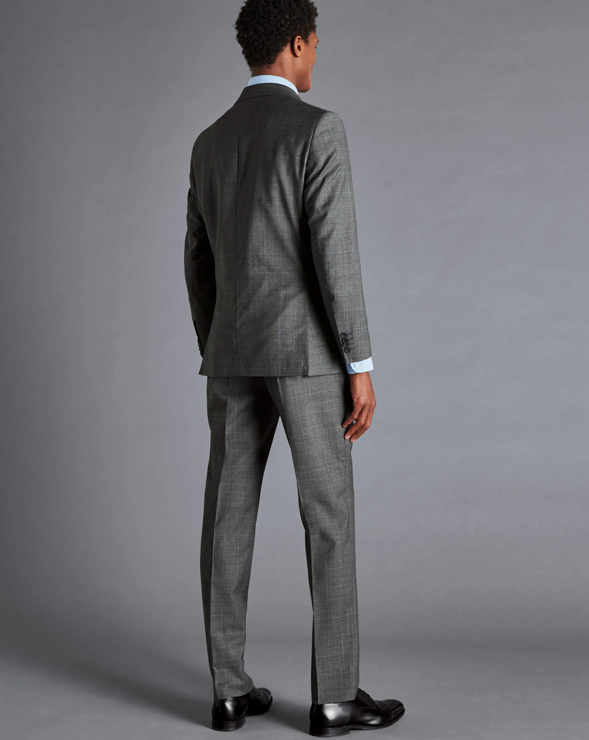 Best Charles Tyrwhitt Italian Luxury Prince of Wales Check Suit Jacket - Grey