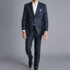 Sale Charles Tyrwhitt Italian Luxury Stretch Flannel Suit Jacket - Dark Blue