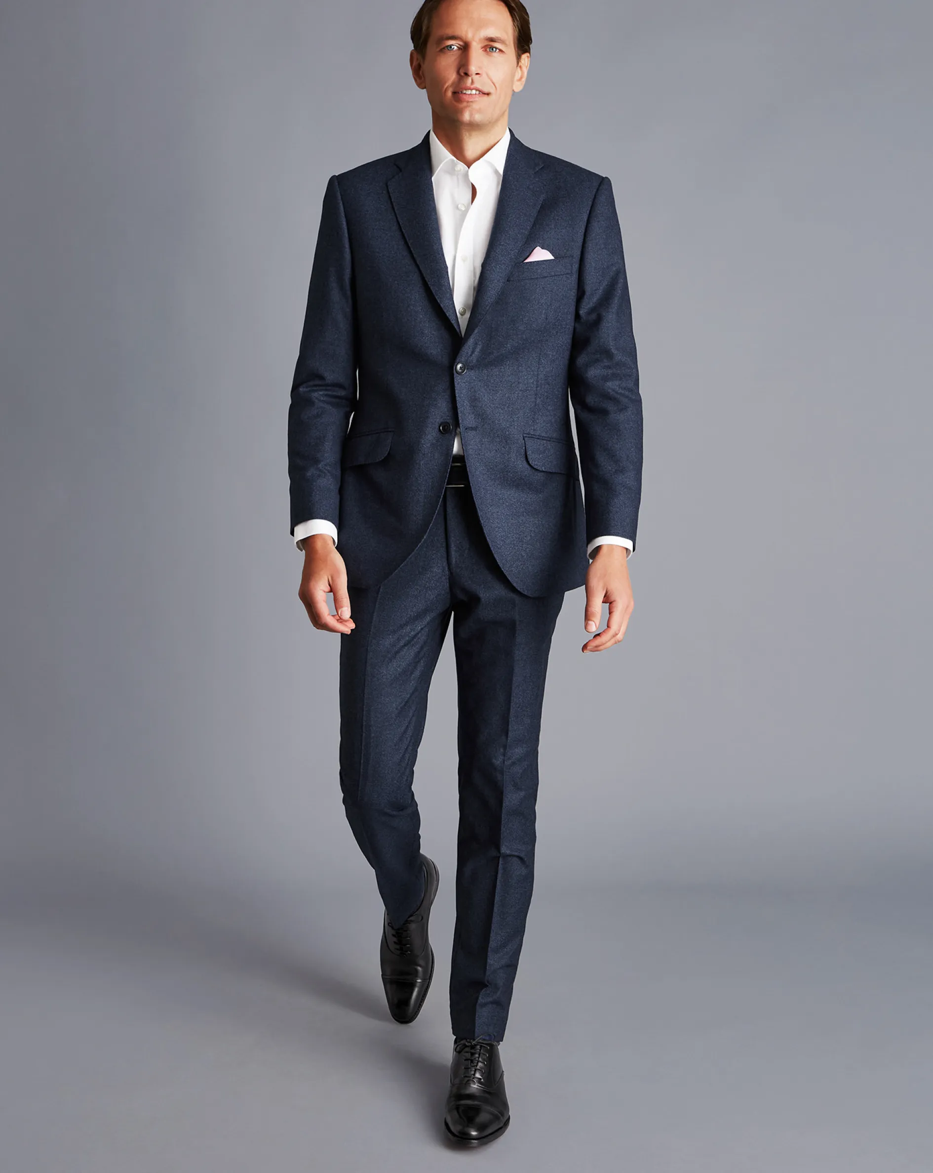 Sale Charles Tyrwhitt Italian Luxury Stretch Flannel Suit Jacket - Dark Blue