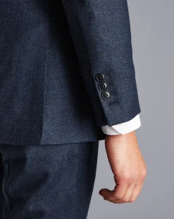 Sale Charles Tyrwhitt Italian Luxury Stretch Flannel Suit Jacket - Dark Blue