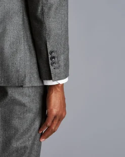 Discount Charles Tyrwhitt Italian Luxury Stretch Flannel Suit Jacket - Grey