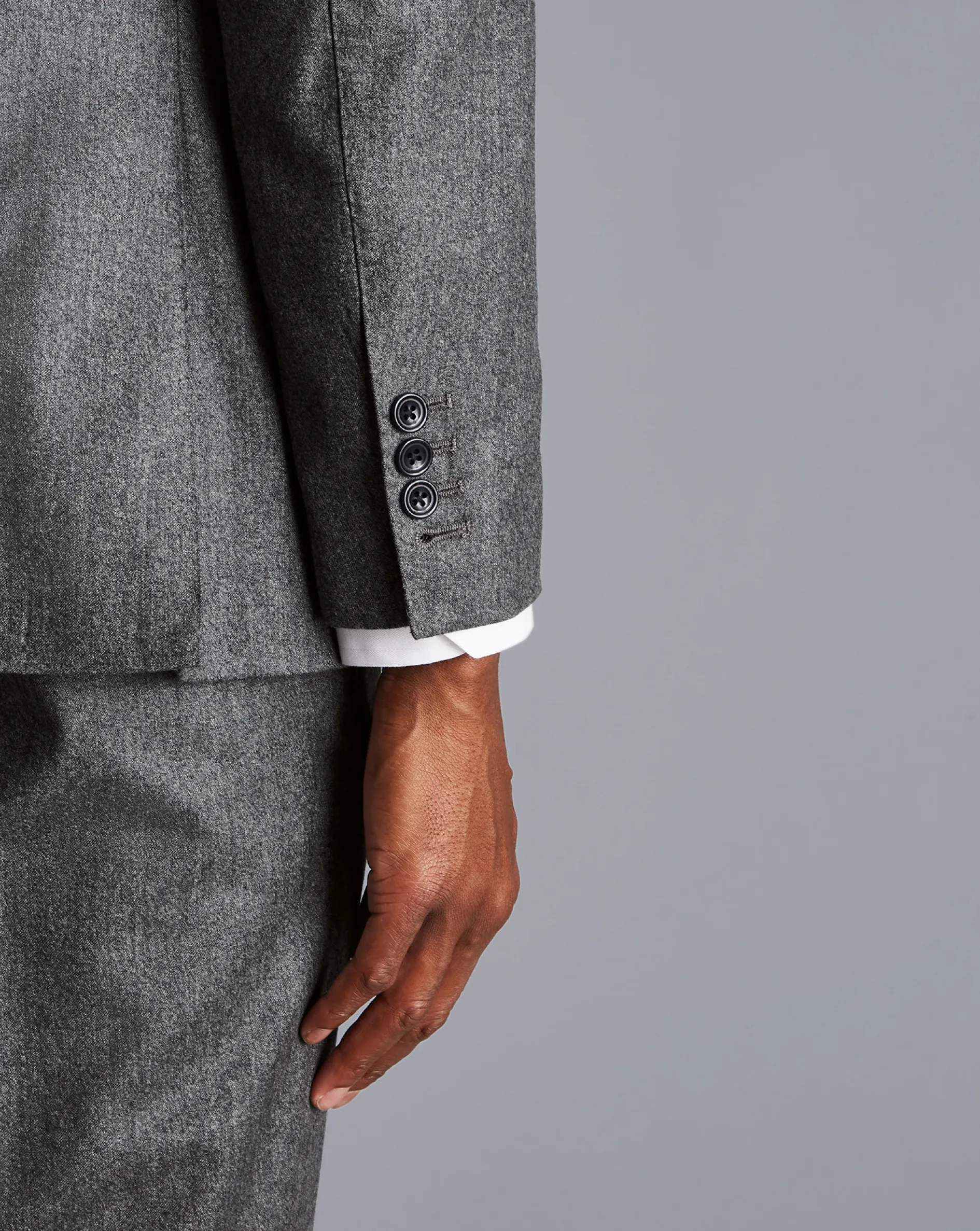 Discount Charles Tyrwhitt Italian Luxury Stretch Flannel Suit Jacket - Grey