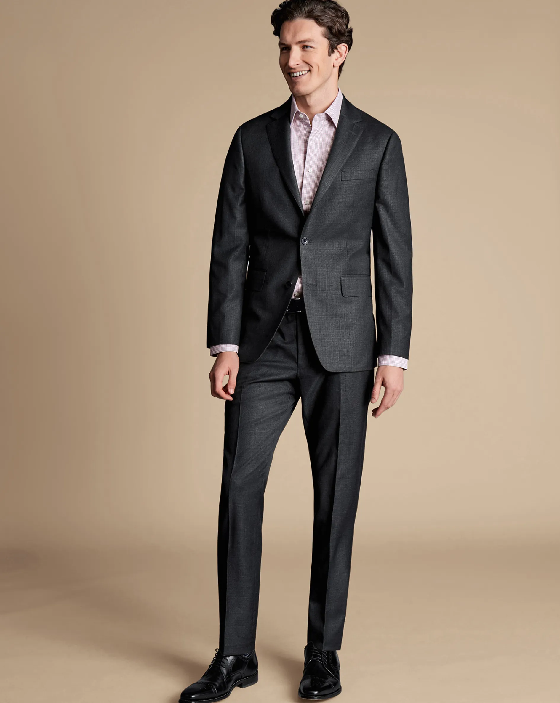 Shop Charles Tyrwhitt Italian Luxury Suit Jacket - Grey Charcoal