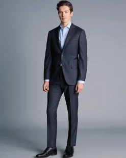 Hot Charles Tyrwhitt Italian Luxury Suit Pants - Denim Blue