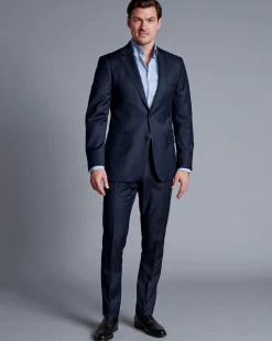 Flash Sale Charles Tyrwhitt Italian Luxury Textured Suit Jacket - Ink Blue