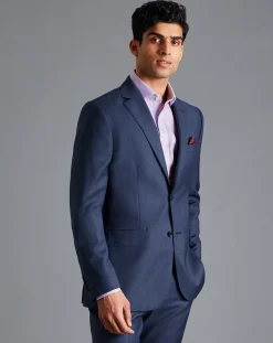 Online Charles Tyrwhitt Italian Luxury Textured Suit Jacket - Indigo Blue