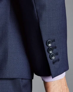 Online Charles Tyrwhitt Italian Luxury Textured Suit Jacket - Indigo Blue