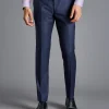 Online Charles Tyrwhitt Italian Luxury Textured Suit Pants - Indigo Blue