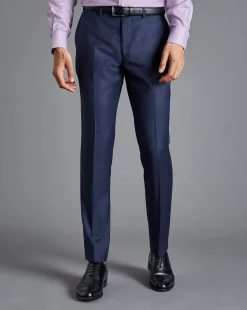 Online Charles Tyrwhitt Italian Luxury Textured Suit Pants - Indigo Blue