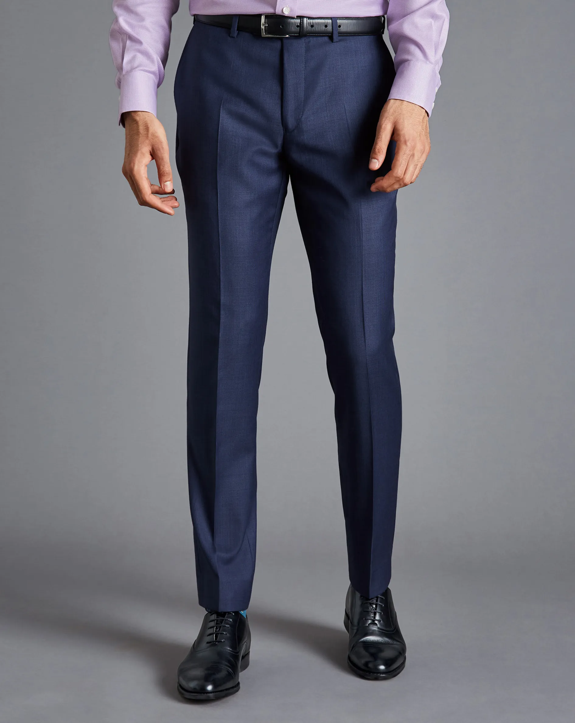 Online Charles Tyrwhitt Italian Luxury Textured Suit Pants - Indigo Blue