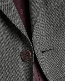 New Charles Tyrwhitt Italian Luxury Textured Suit Jacket - Light Grey