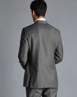 New Charles Tyrwhitt Italian Luxury Textured Suit Jacket - Light Grey
