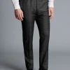 Online Charles Tyrwhitt Italian Luxury Windowpane Suit Pants - Grey