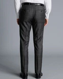 Online Charles Tyrwhitt Italian Luxury Windowpane Suit Pants - Grey